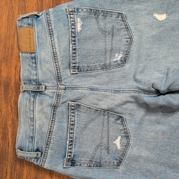American Eagle Distressed Blue Denim Jeans Size 00 - Picture 5 of 6